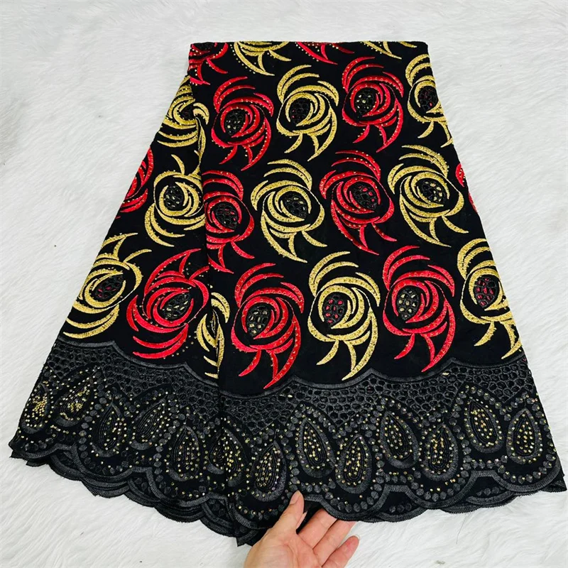 

5 Yards African Swiss Voile Lace Fabric Embroidery Lace High Quality African Dry 100% Cotton Lace Fabric For Wedding HL072102