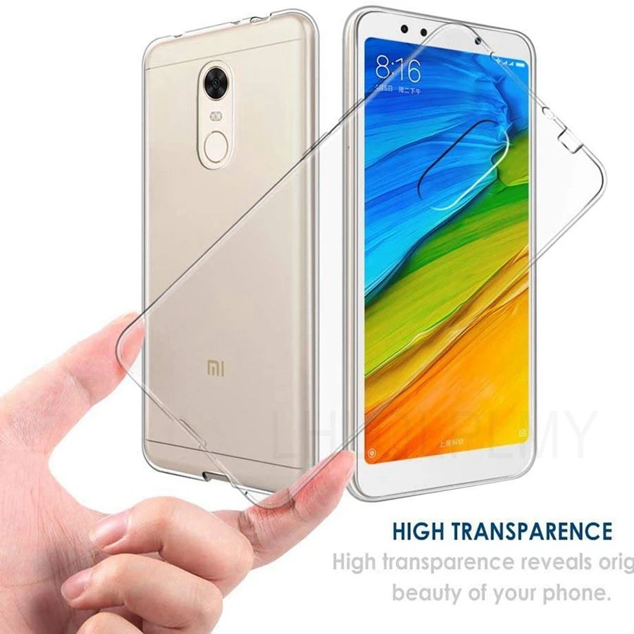360 полноразмерный силиконовый мягкий чехол для Xiaomi Redmi Note 4 4X 5 Plus MiA1 Mi A1 из ТПУ