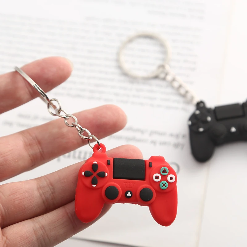 1PCS Silicone PS4 Gamepad Keychain Creative Game Controller Key Chain Backpack Car Key Pendant Key Ring Gift