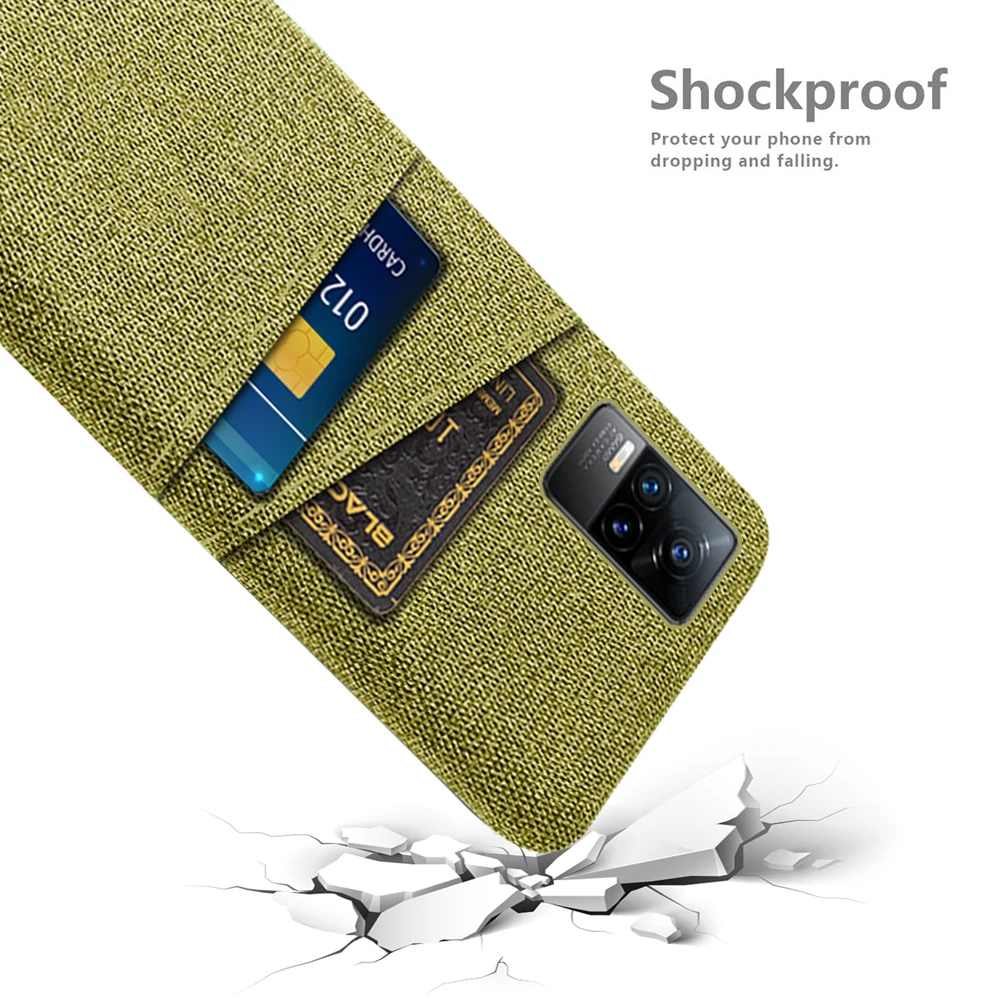 

Fabric Case For Coque vivo V21e Case Dual Card Fabric Cloth Luxury Cover For vivo V21e Cases Funda on vivo V2061 V21 e V 21e
