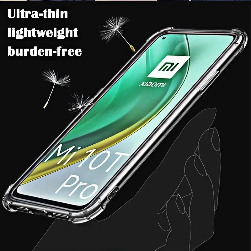 3 шт. прозрачный мягкий чехол для телефона Xiaomi Mi 10T Pro 5G TPU HD прозрачные чехлы Mi10TPro 5g