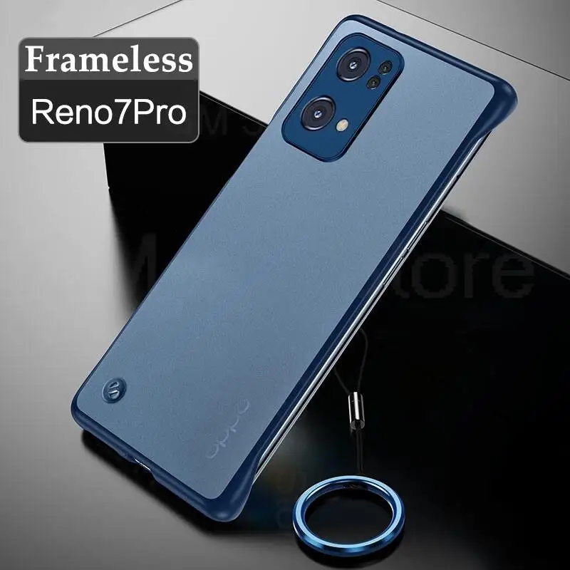 

For Oppo Reno7 Pro 5G Matte Frameless Phone Case For Reno7 Ultra Thin Borderless Frosted Hard PC Protective Cover For Reno 7 Pro
