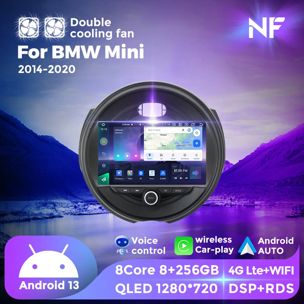 Автомобильный радиоприемник NF Android 13 QLED для BMW MINI COOPER F54 F55 F56 F60 2014-2019 авторадио
