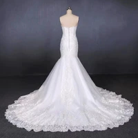 wedding dress mermaid v neck sleeveless appliques strapless bridal gowns plus size floor lace length stylish vestido de novia