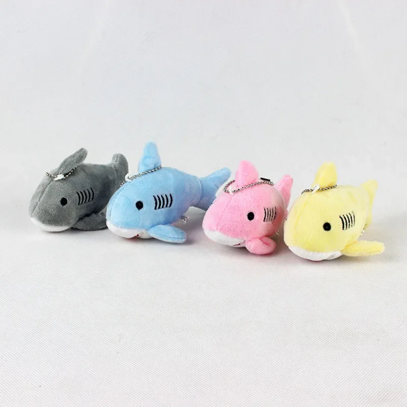 

10cm Cut Plush Cartoon Shark Gift Toy Soft Stuffed Animal Key Chain for Birthday Gifts Doll