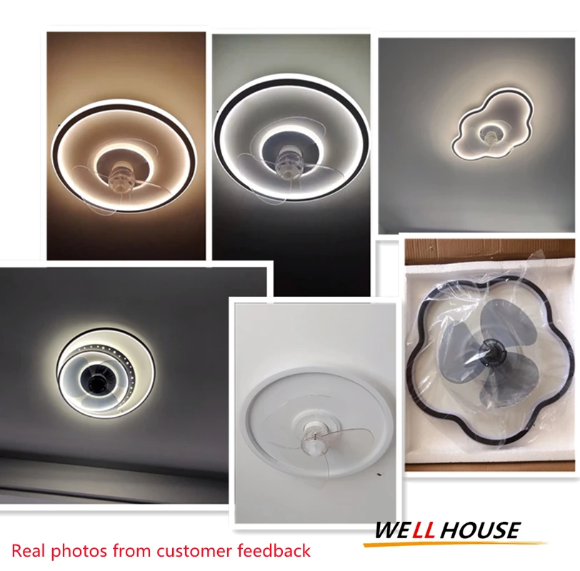 Современный потолочный вентилятор с освещением светодиодный дистанционным