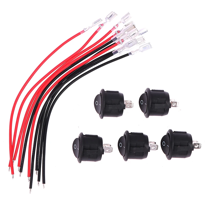 

5PCS Round Rocker Switch ON Off SPST 20mm Mini 12 Volt Toggle Switch KCD1 6A250V