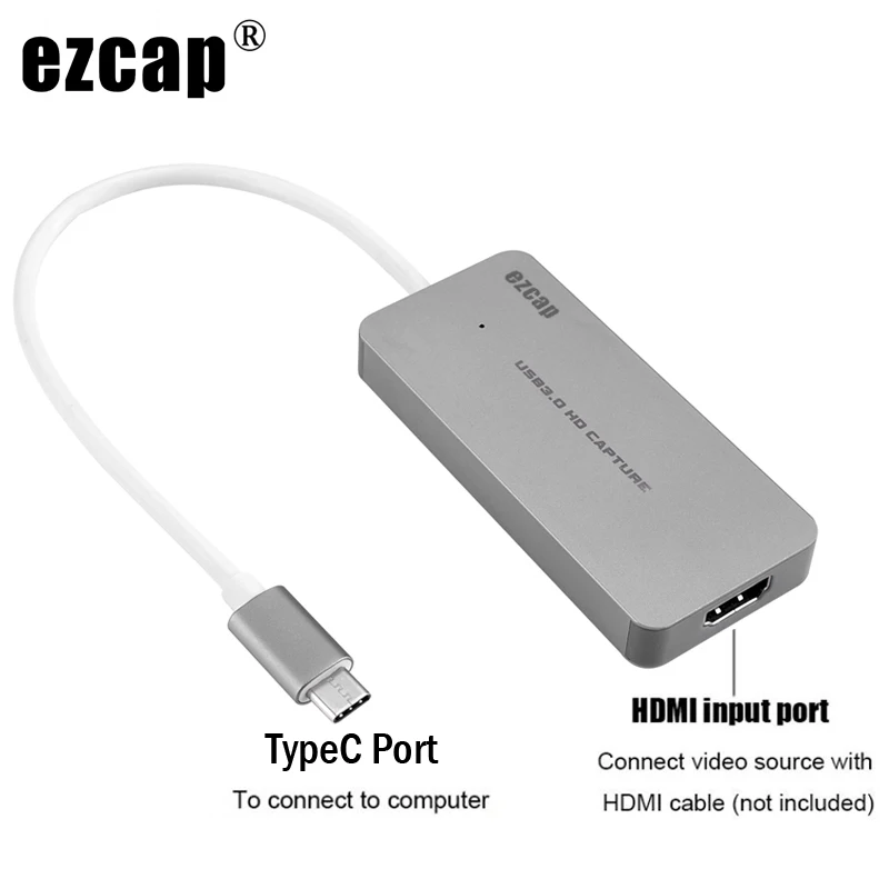 Устройство видеозахвата Ezcap265c с HDMI на Type C USB 3,0, 1080P, 60 кадров/с