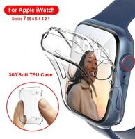 full case for apple watch series 7 se 6 5 4 41mm 45mm 40mm 44mm clear screen protector soft tpu cover for iwatch 3 2 38mm 42mm