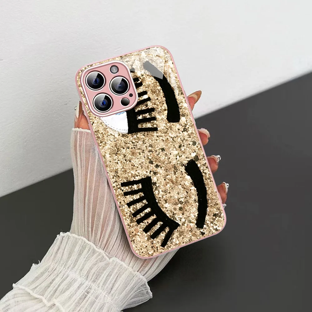 Hot Ferragnies Eyes Chiara Phone Case Tempered Glass For iphone 14 13 12 11 Pro Mini XS MAX 14Plus X XR Fundas