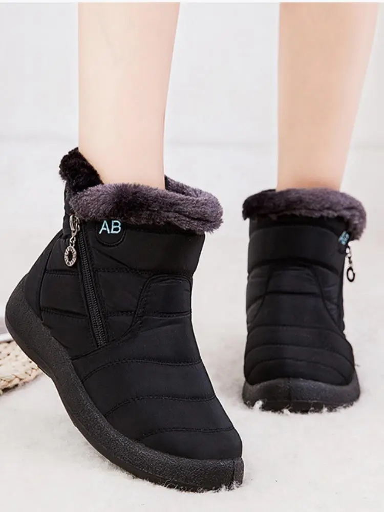 

fur lined women sneakers a high cut elderly sports shoes sport running flats casual slip-ons vulcanise walking tennis grey