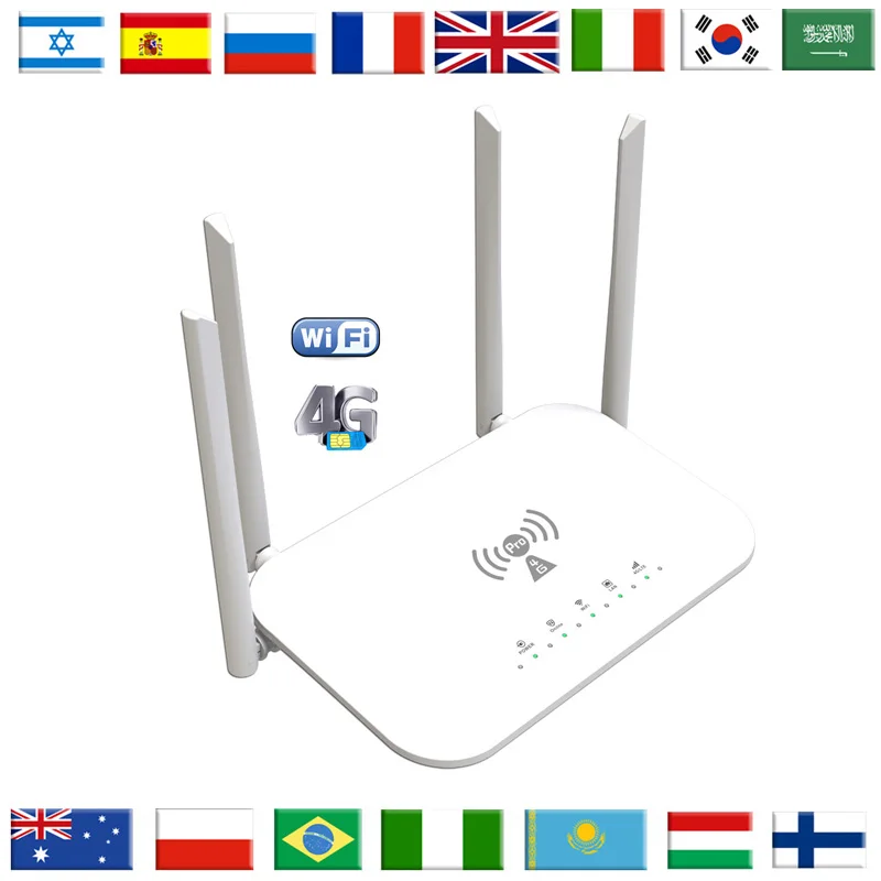 LC117 High Speed 300Mbps Modem 3G 4G Wifi Router With Sim Card Slot LTE Mobile Wi-fi Hotspot External Antennas Computer & Office