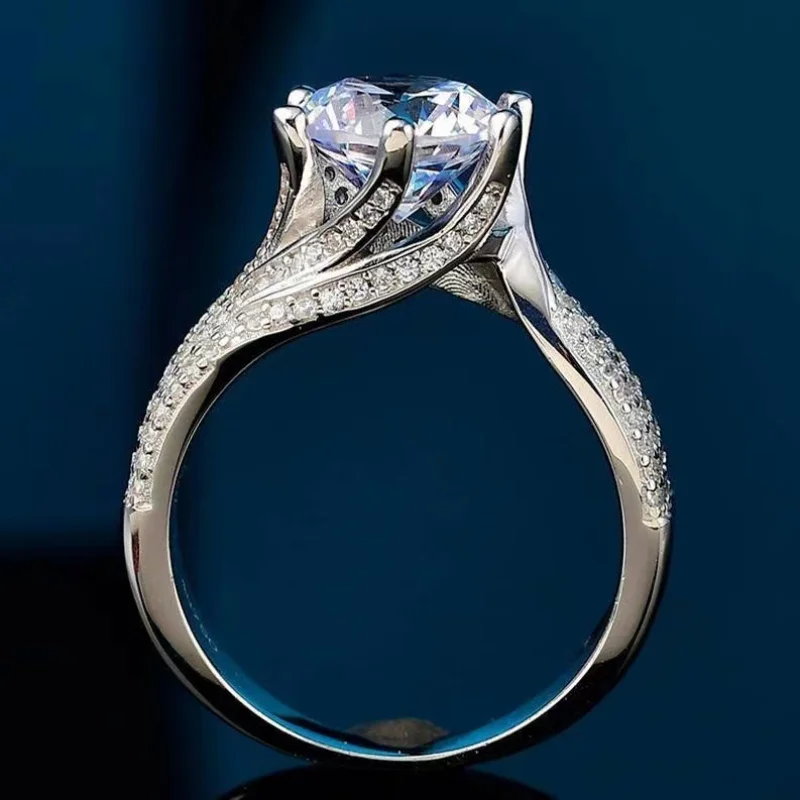 

Новые модные свадебные кольца с блестящим кубическим цирконием, высококачественные женские кольца из стерлингового серебра 925 пробы, ювелирные изделия для годовщины