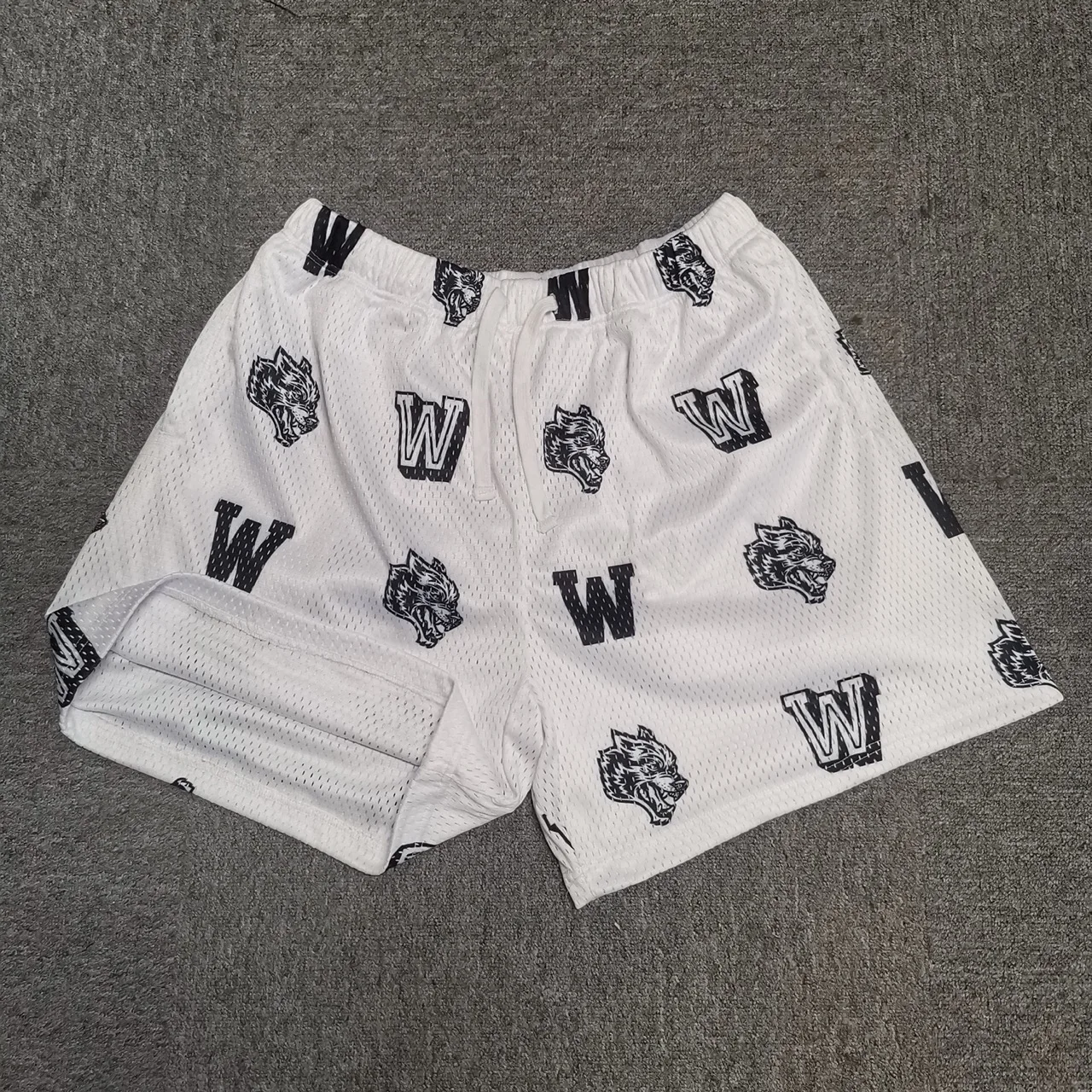 DARC Mesh Shorts Men Women Classic GYM Mesh Shorts Sport Shorts Wolves Print With Liner Double Layer US SIZE