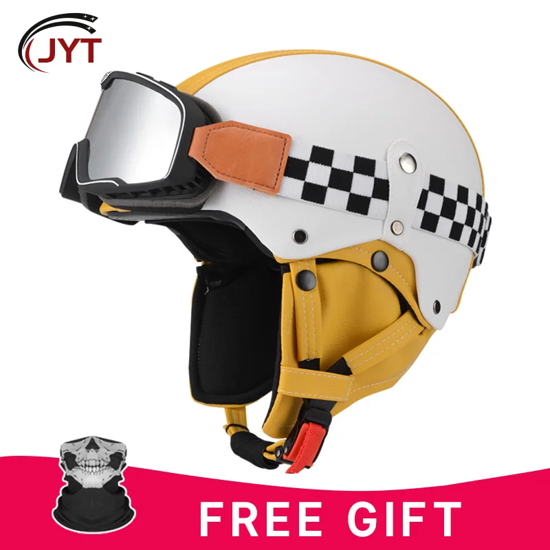 Мотошлем в стиле ретро DOT всесезонный винтажный полулицевой шлем