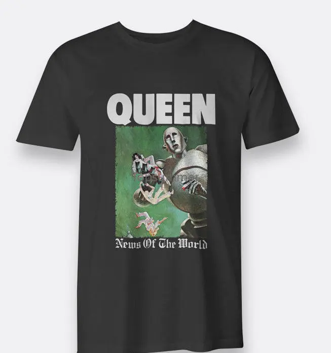 Футболка мужская с коротким рукавом, модная тенниска с изображением королевы новостей мира, британских рок, Размеры S 3Xl, цвет черный, на лето