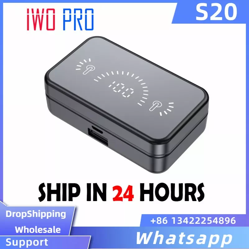 

TWS-стереонаушники S20 с поддержкой Bluetooth 5,1 и зарядным футляром на 2000 мА · ч