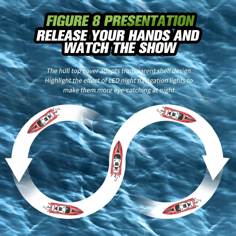 HJ813 Радиоуправляемая лодка с легким высокоскоростным скоростным катешом 25 км/ч