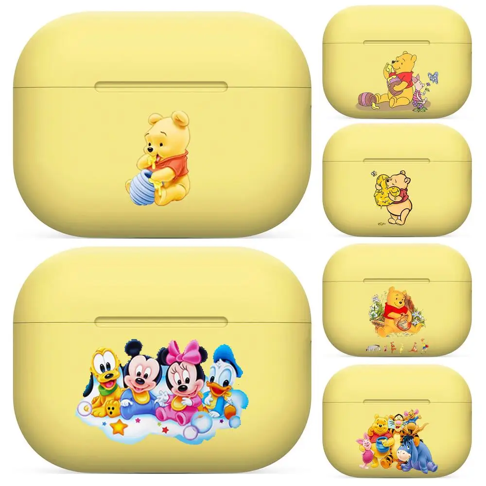 

disney cute winnie the pooh Silicone Case For AirPods Pro 3 2 1 Case Cover Coque Wireless Bluetooth Headphones Cover On AirPods