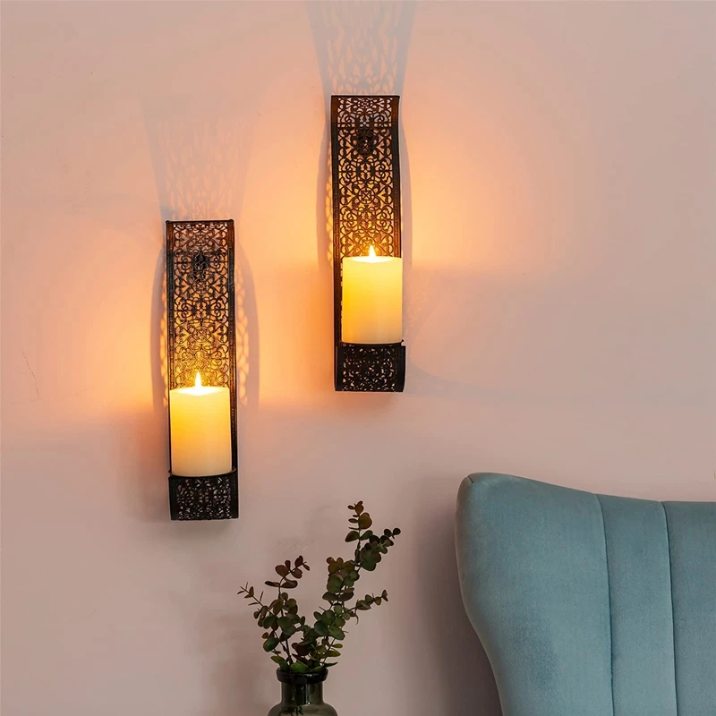 

Shelving Solution Wall Sconce Candle Holder Wall-Mount Pillar Candles Holders For Room Decoration Candle Stand