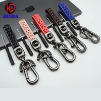 car keychains auto fashion pu leather business gift leather key chain men women car key strap waist wallet be customized