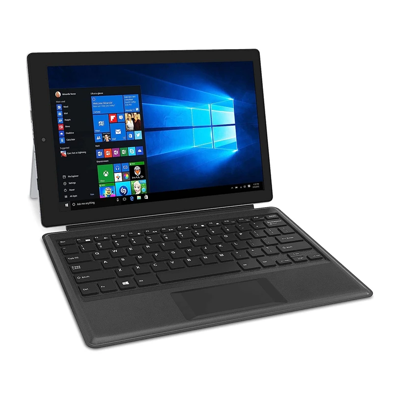 

Планшетный пк 64 бит 2 Гб ddr + 64 ГБ 12,2 дюйма W122 ЦП N4000 Windows 10 со съемной клавиатурой 1920x1200 IPS 7600 мАч USB 3,0