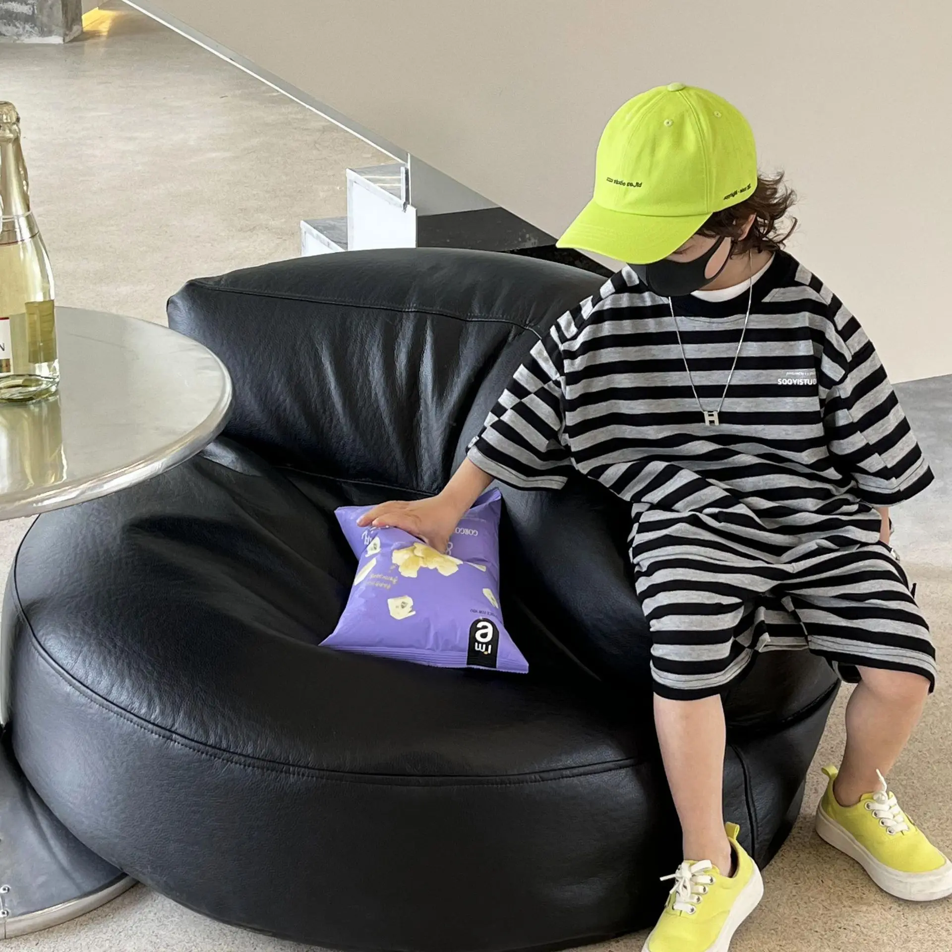 

2022 Summer Boys Cool Stripe 2pcs Suit Baby Kids Children Clothing Set Including T-shirt+ Pant