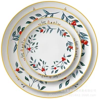 nordic tableware small fresh garland ceramic plate set hotel restaurant tableware household tableware porcelain bowl