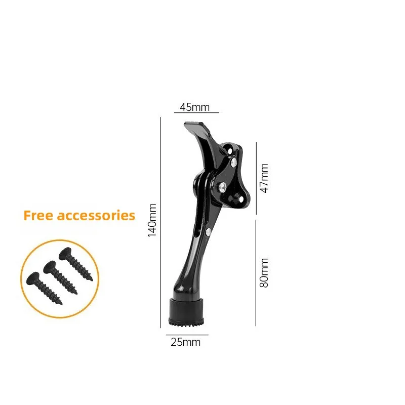 1 шт. сверхмощный дверной стопор из цинкового сплава с нескользящим резиновым наконечником, бесшумная настенная защита для домашнего офиса, держатель оборудования, дверной стопор