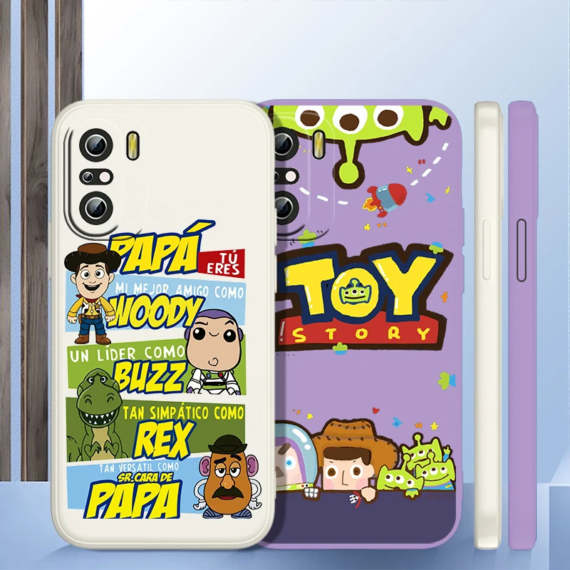 

Disney Toy Story Phone Case For Xiaomi Redmi K50 K40 10X 10 9T 9AT 9A 9C 9 8A 8 7 6A 5A Pro Liquid Rope Funda Cover Soft Back