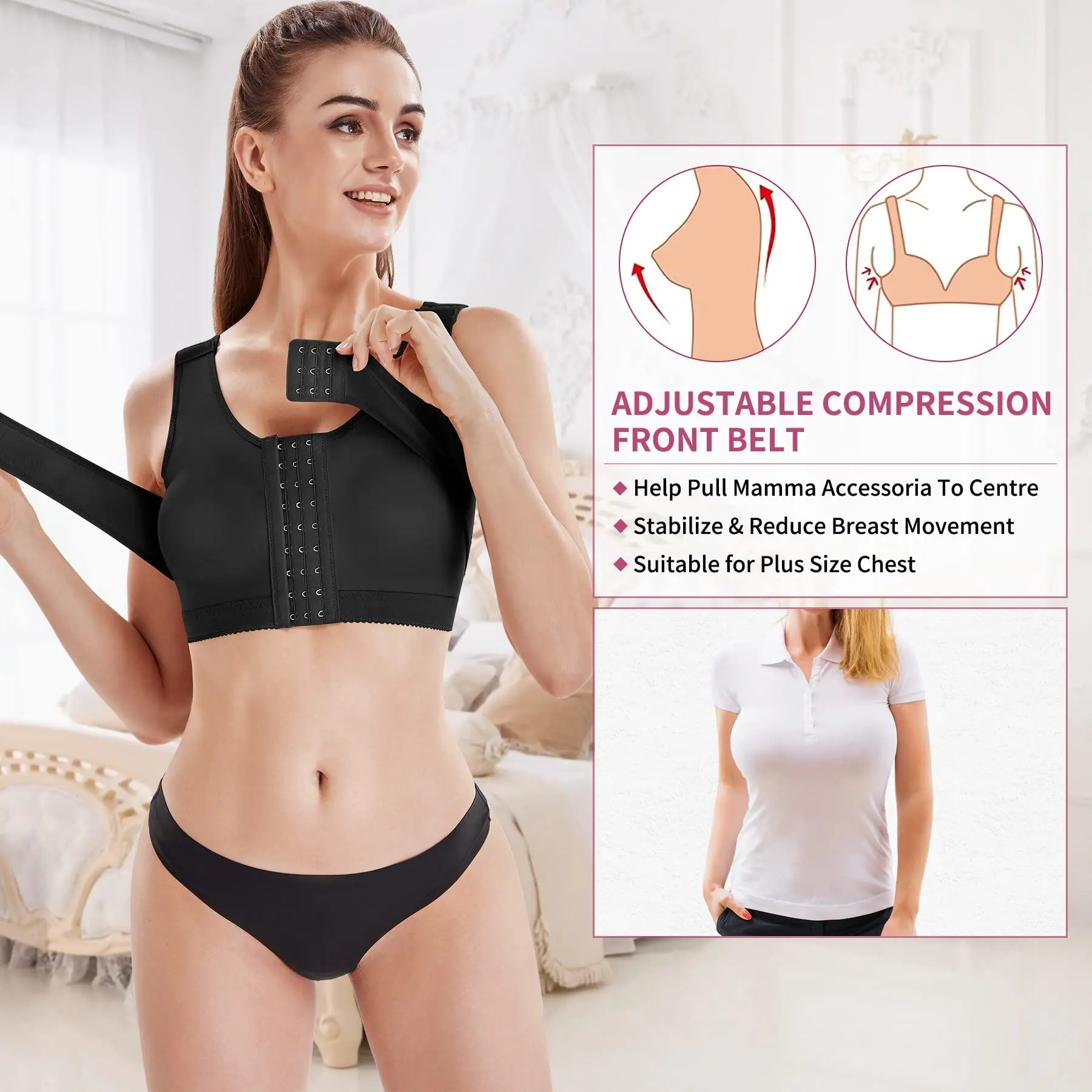 High Compression Post Surgery Faja Seamless Slimming Shapewear Top For Women Chest Orthoses Breast Gather Underwear Bra Corset
