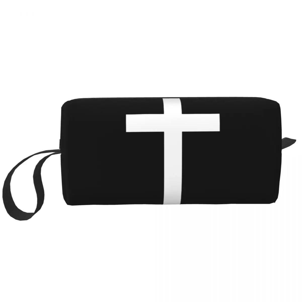 

Catholic Jesus Cross Makeup Bag for Women Travel Cosmetic Organizer Christian Religious Storage Toiletry Bags Dopp Kit Case Box
