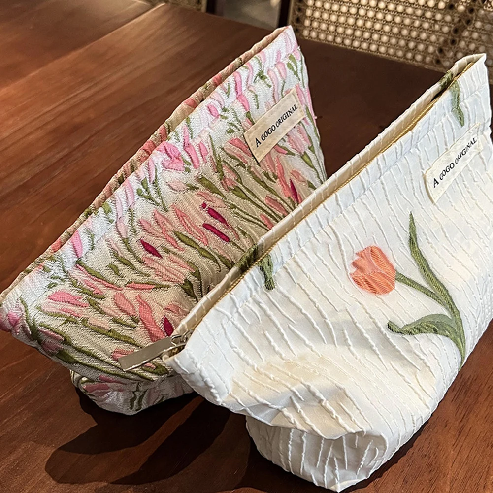 

Цветочная косметичка, клатч, большой органайзер для косметики, Корейская косметичка, женский милый чехол для туалетных принадлежностей