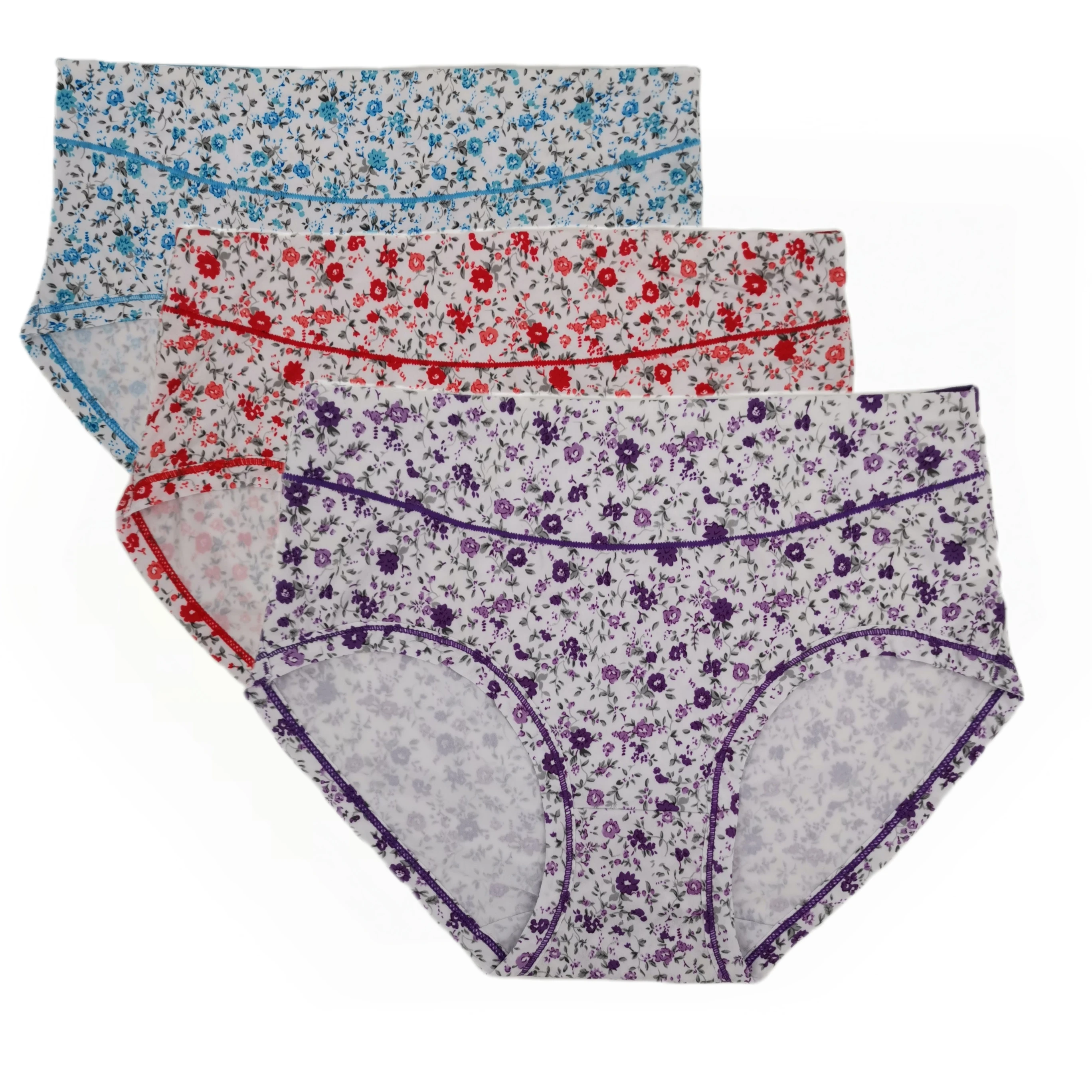 

Plus Size Woman Underwear Panty,Floral Women's Briefs,Mid-waisted Panties For Women,Print Woman Panti,Bamboo Fiber Underpants