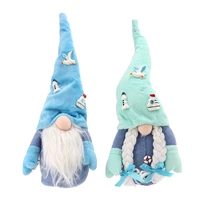 2 pcs world ocean day decorations plush faceless doll summer gnome dwarf for bedroom living room desktop ornaments