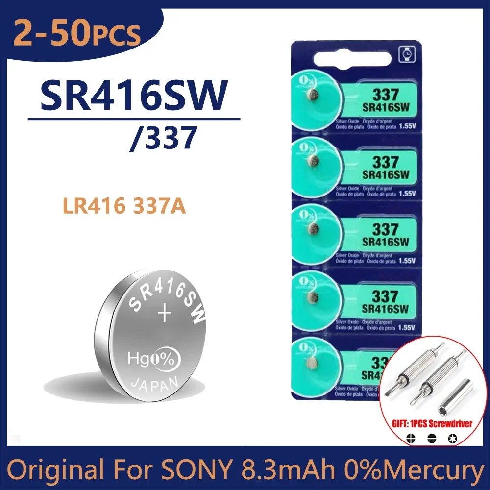 Фото 2-50 шт., кнопочные элементы питания 337 sr416sw, 1,55 в №1
