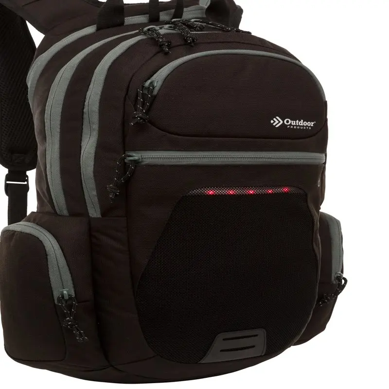 Outdoor Products Hydra-Lit 16.5 Ltr Hydration Backpack, 2-Liter Reservoir, Black, Unisex