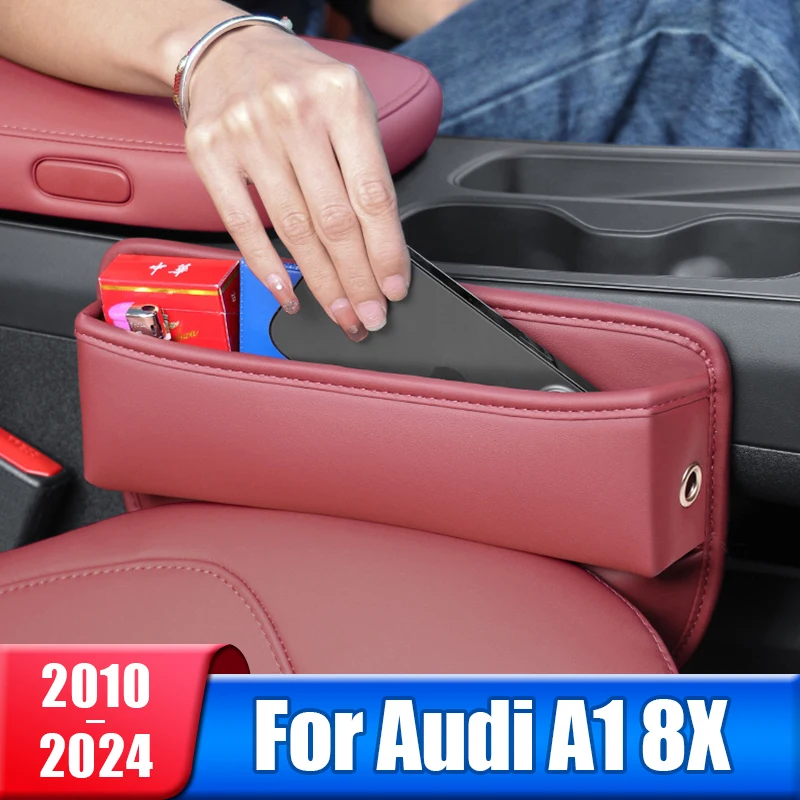 

Car Seat Crevice Storage Box Pocket Accessories For Audi A1 S1 8X Sportback S line Tuning Cup Phone Holder Organizer accessory