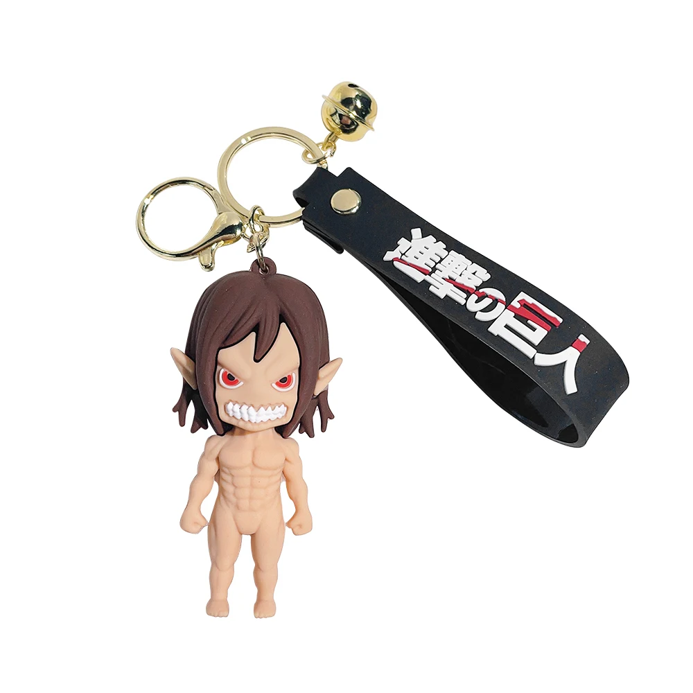 

Anime Attack on Titan Keychains Cartoon Doll Silicone Pendant Keyholder Cute Keyring for Women Jewelry Fashion Accessories