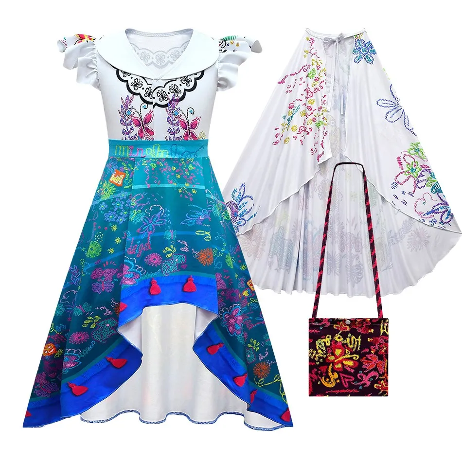 

Kids Madrigal Vestidos Children Encanto Christmas Sleeveless Clothes Girls Dolores Birthday Ruffles Dress Summer Cosplay Costume