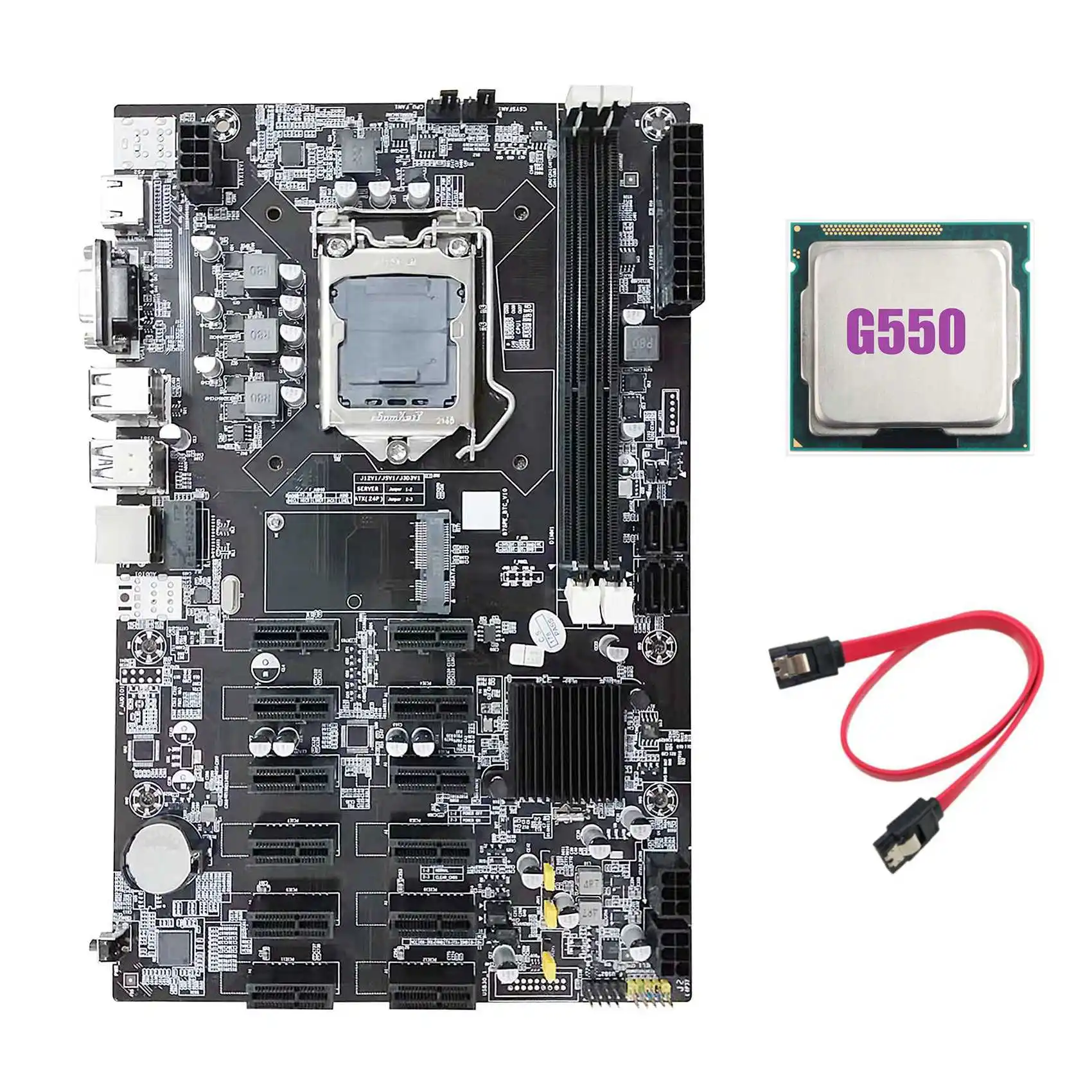 

B75 12 PCIE ETH Mining Motherboard+G550 CPU+SATA Cable LGA1155 MSATA USB3.0 SATA3.0 DDR3 B75 BTC Miner Motherboard