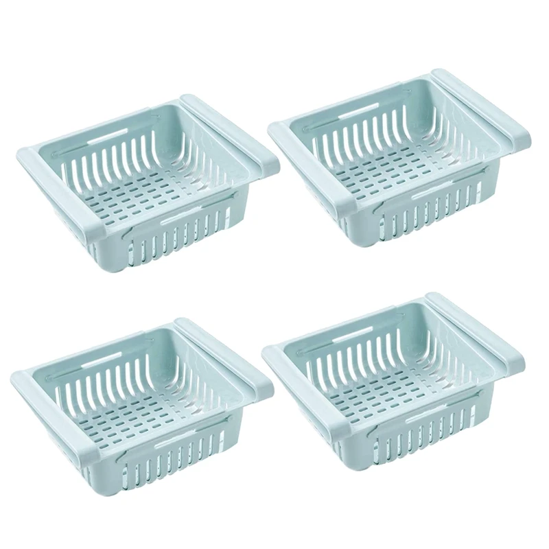 

JEYL 4 упаковки, выдвижной органайзер для ящиков холодильника, корзина для ящиков, контейнеры для хранения холодильника, контейнер для хранен...