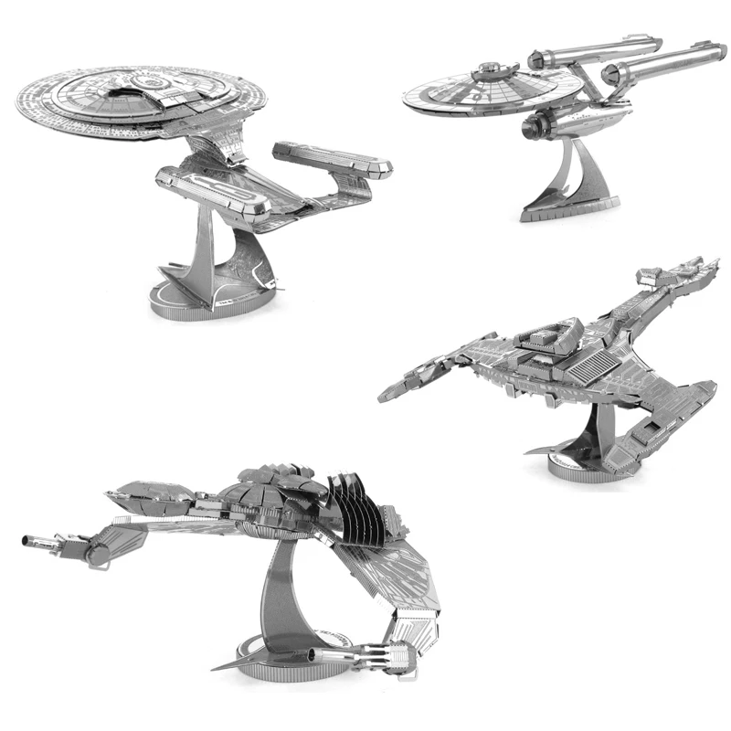 

Starship 3D Metal Puzzle Enterprise NCC-1701-D Bird of Prey model KITS Assemble Jigsaw Puzzle Gift Toys For Children