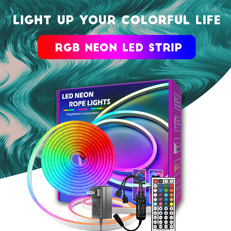 Гибкая Неоновая Лента RGB С Дистанционным Управлением 12 В Постоянного Тока SMD3030 72