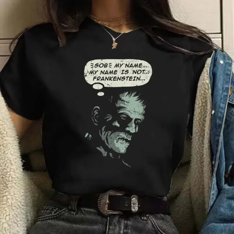 

Street fun trend short sleeve women's round neck vintage T-shirt clothing women's fashion casual print top pattern t-shirt.