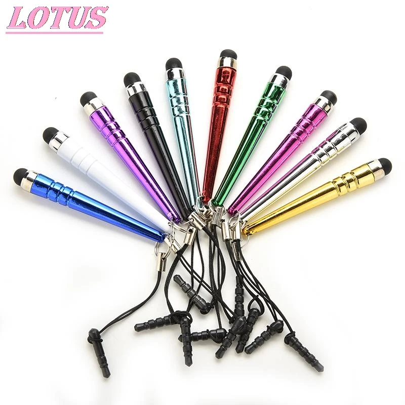 

lot Universal Capacitive Screen Touch Pen Stylus for Smart PC Laptop Tablets Pens with Dust Plugs Touch Screen Stylus Pens 10pcs