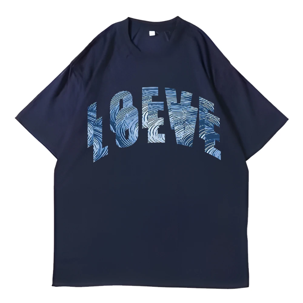 LOEVE Брендовая Хлопковая Футболка Унисекс С Круглым Вырезом И Принтом Модный