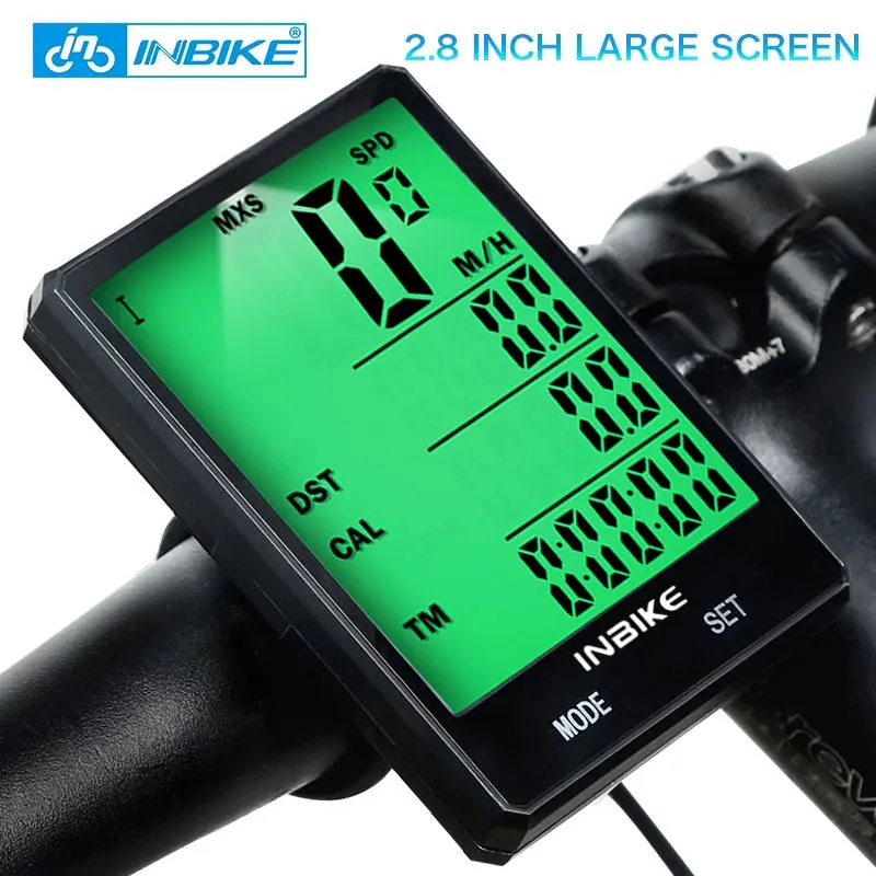 

INBIKE 2.8 inch Bike Wireless Computer Rainproof Multifunction Riding Bicycle Odometer Cycling Speedometer Stopwatch Backlight