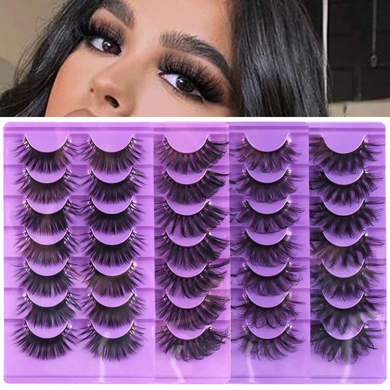 

7 пар, густые накладные ресницы из норки