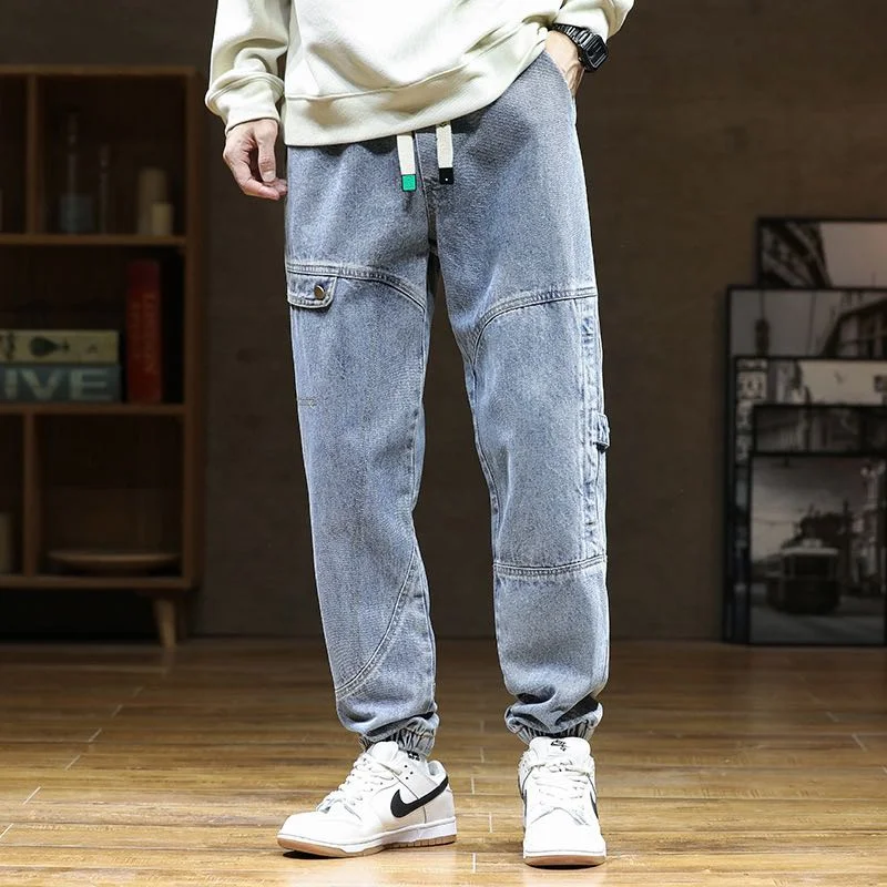 Autumn and Winter New Thick Casual Thermal Jean Trousers Warm Fleece Black Joggers Baggy Denim Pants Stretched Cotton Jeans Men